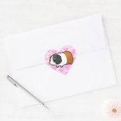 Guinese varkensliefde (glad haar) hart sticker (Envelop)