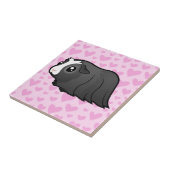 Guinese varkensliefde (lang haar) tegeltje (Zijkant)