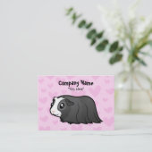 Guinese varkensliefde (lang haar) visitekaartje (Staand voorkant)