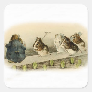 "Guinese varkenstuin" door Beatrix Potter Vierkante Sticker