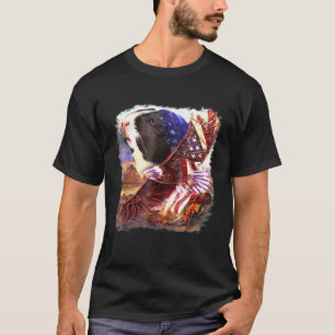Guinese vlag Amerikaanse vlag op 4 juli onafhankel T-shirt