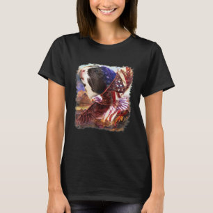 Guinese vlag Amerikaanse vlag op 4 juli onafhankel T-shirt