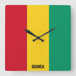 Guinese vlag Dazzling Patriotic Vierkante Klok