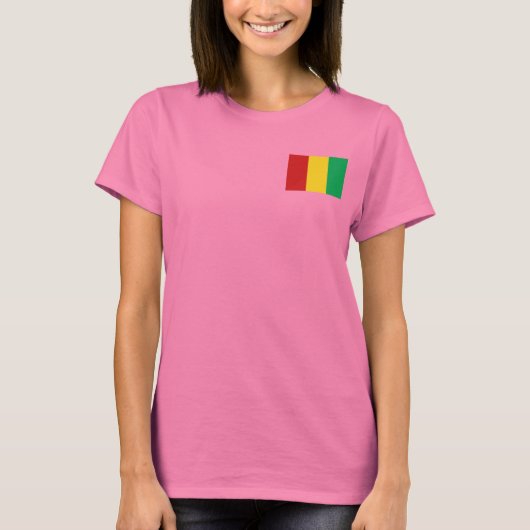 Guinese vlag en Kaart T-Shirt (Voorkant)