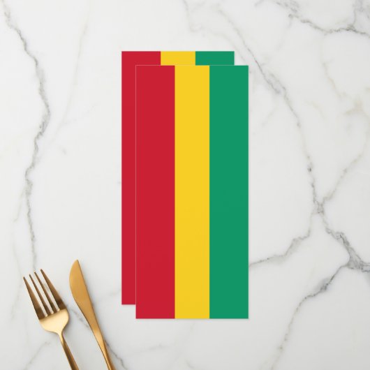 Guinese vlag menu (Voorkant / Achterkant in situ)