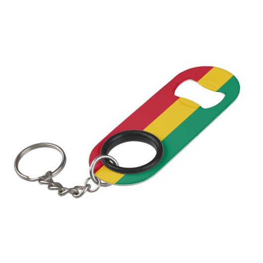 Guinese vlag mini flessenopener (Voorkant Gekanteld)