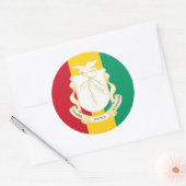 Guinese Vlag & Nationale Zegel, Vlag van Guinee Ronde Sticker (Envelop)