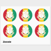 Guinese Vlag & Nationale Zegel, Vlag van Guinee Ronde Sticker (Vel)