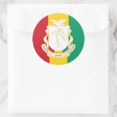 Guinese Vlag & Nationale Zegel, Vlag van Guinee Ronde Sticker (Tas)
