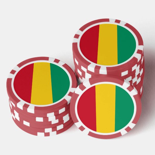 Guinese vlag poker chips (Opstapeling)