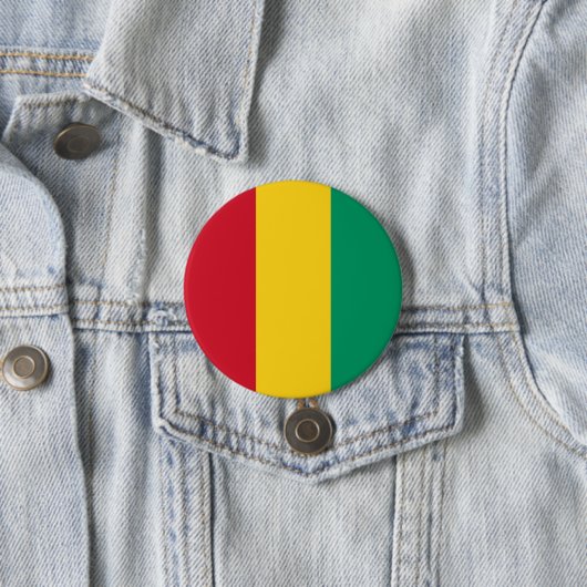 Guinese vlag ronde button 7,6 cm (In situ)