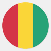 Guinese vlag ronde sticker (Voorkant)