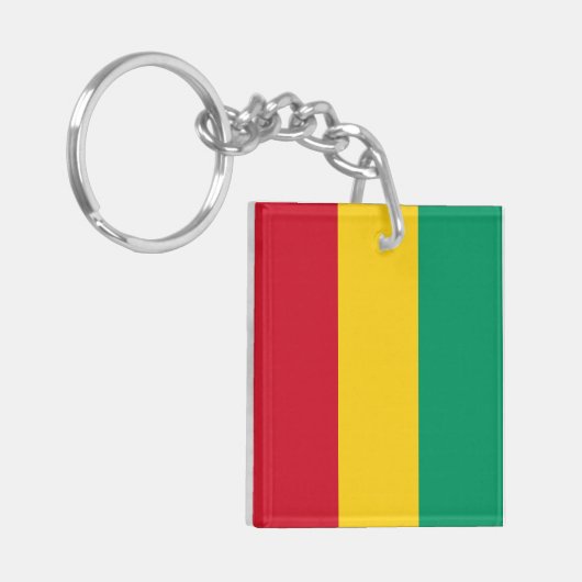Guinese vlag sleutelhanger (Voorkant Links)