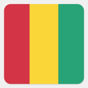 Guinese vlag vierkante sticker