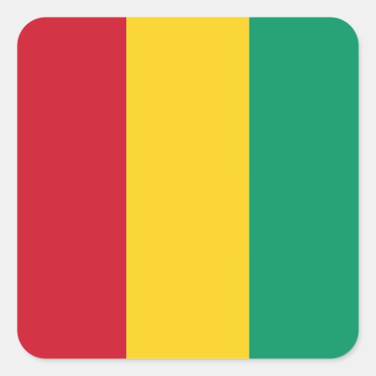 Guinese vlag vierkante sticker (Voorkant)