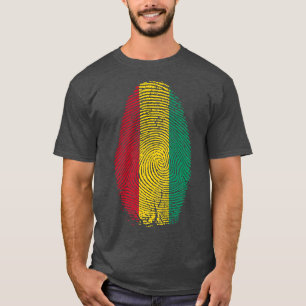 Guinese vlag Vingerprint Het staat in mijn DNA-cad T-shirt