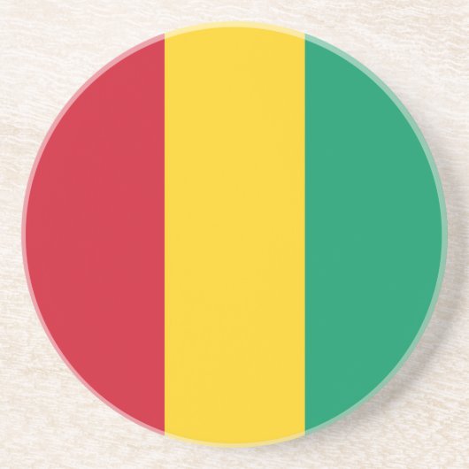 Guinese vlag zandsteen onderzetter (Voorkant)