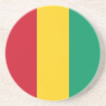 Guinese vlag zandsteen onderzetter<br><div class="desc">Patriottische vlag van Guinee.</div>