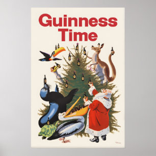 Guinness Kerst Poster Print Oude John