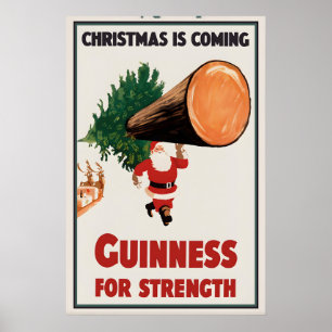 Guinness Kerstman Kerst Poster Print Ierse Stout