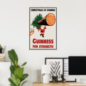 Guinness Kerstman Kerst Poster Print  Ierse Stout (Thuiskantoor)