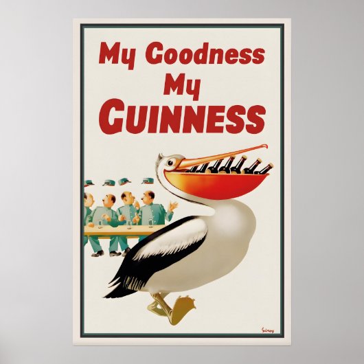 Guinness Pelican Poster Print John Gilroy Vintage (Voorkant)