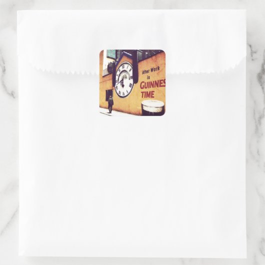 Guinness tijd vierkante sticker (Tas)