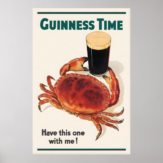Guinness Time Krab Poster Print John Gilroy Iers (Voorkant)