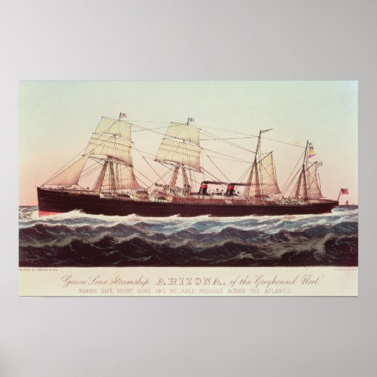 Guion Line Steamship Arizona Poster (Voorkant)