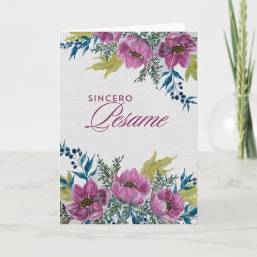 Guirnalda de Anémonas Rosas Tarjeta de Condolencia Kaart (Voorkant)