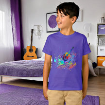 Guitaar en snoeren, T-Shirt