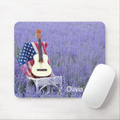 Guitaar en vlag op de stoel muismat (Met muis)