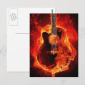 Guitaar in brand briefkaart (Voorkant / Achterkant)