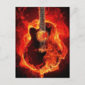 Guitaar in brand briefkaart (Voorkant)