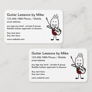 Guitaar Lessons Cool Double Side Visitekaartjes