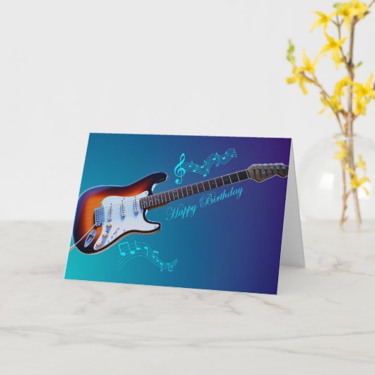 Guitaar Man Kaart (Gele Bloem)