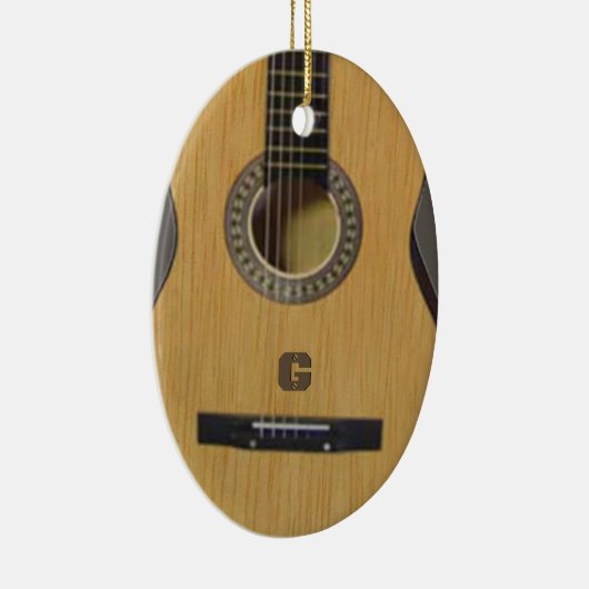 Guitaar met (of zonder) uw Initiaal(en) Keramisch Ornament (Rechts)