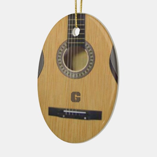 Guitaar met (of zonder) uw Initiaal(en) Keramisch Ornament (Links)
