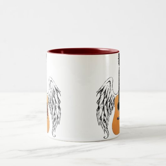 Guitaar met scharnierend tweekleurige koffiemok (Center)