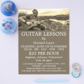 Guitaar Player, Guitar Lessons Adverteren Flyer (Enkel)