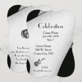 Guitaar voor zwarte en witte feestjes kaart (Voorkant / Achterkant)