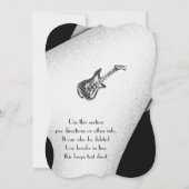 Guitaar voor zwarte en witte feestjes kaart (Achterkant)
