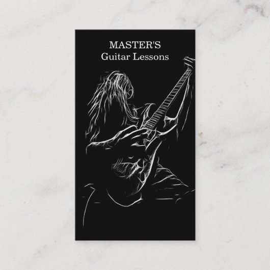 Guitaarlessen/Visitekaartjes voor verkoop Visitekaartje (Voorkant)