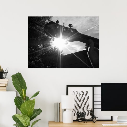 Guitaarstrings en zonneschijn poster (Thuiskantoor)