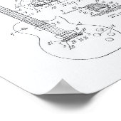 Guitar 1955 Patent Art - Witboek Poster (Hoek)