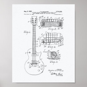 Guitar 1955 Patent Art - Witboek Poster