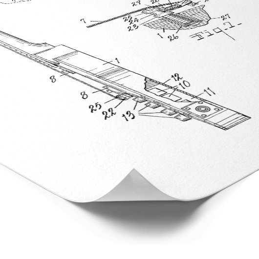 Guitar 1955 Whitepaper over patenten Poster (Hoek)