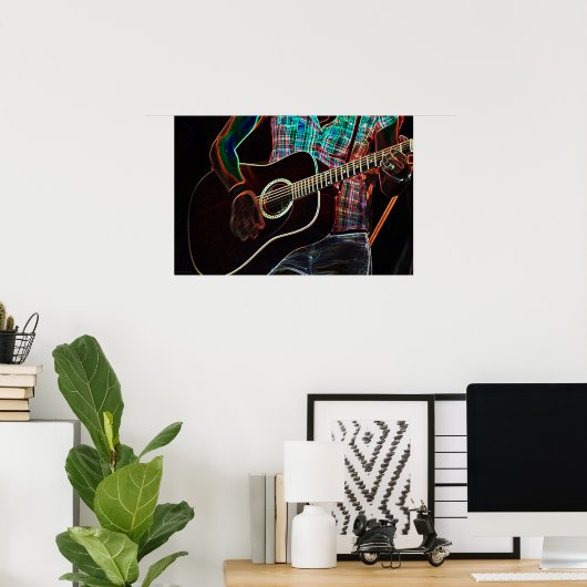Guitar 1-wapn poster (Thuiskantoor)