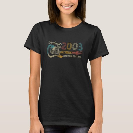 Guitar 20 jaar oude Vintage 2003 T-shirt (Voorkant)