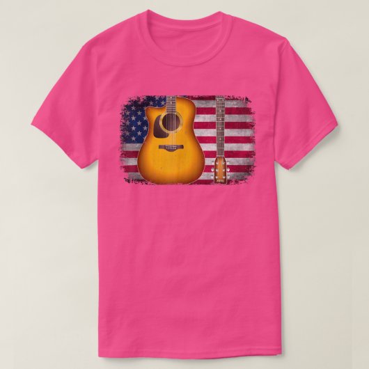 Guitar 4 juli Gift American Flag for Men Wome T-shirt (Design voorkant)